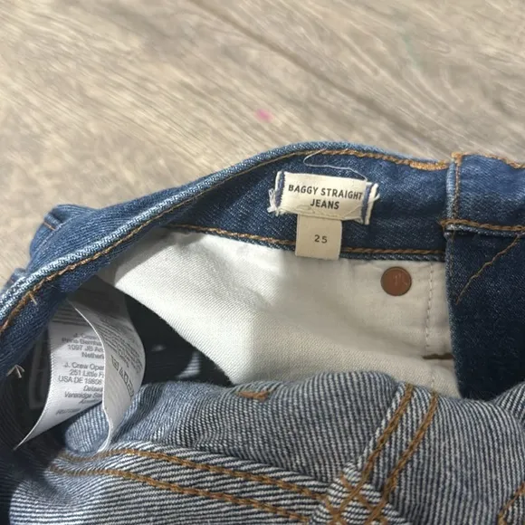 • Madewell • Women’s Baggy Straight Jeans in Dark Worn Indigo Wash Blue 25