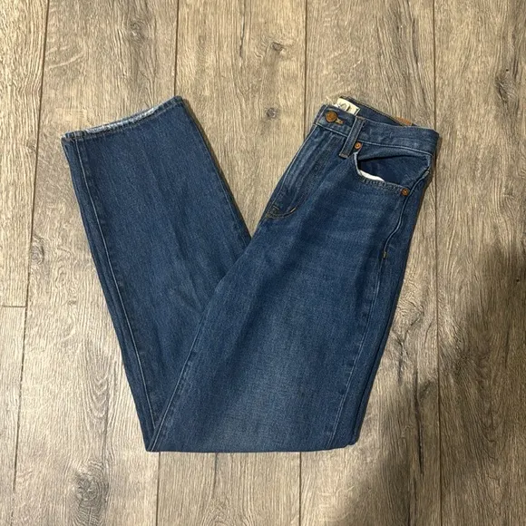 • Madewell • Women’s Baggy Straight Jeans in Dark Worn Indigo Wash Blue 25