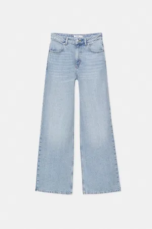 03 Pb Highwaist wide leg jeans Light blue color