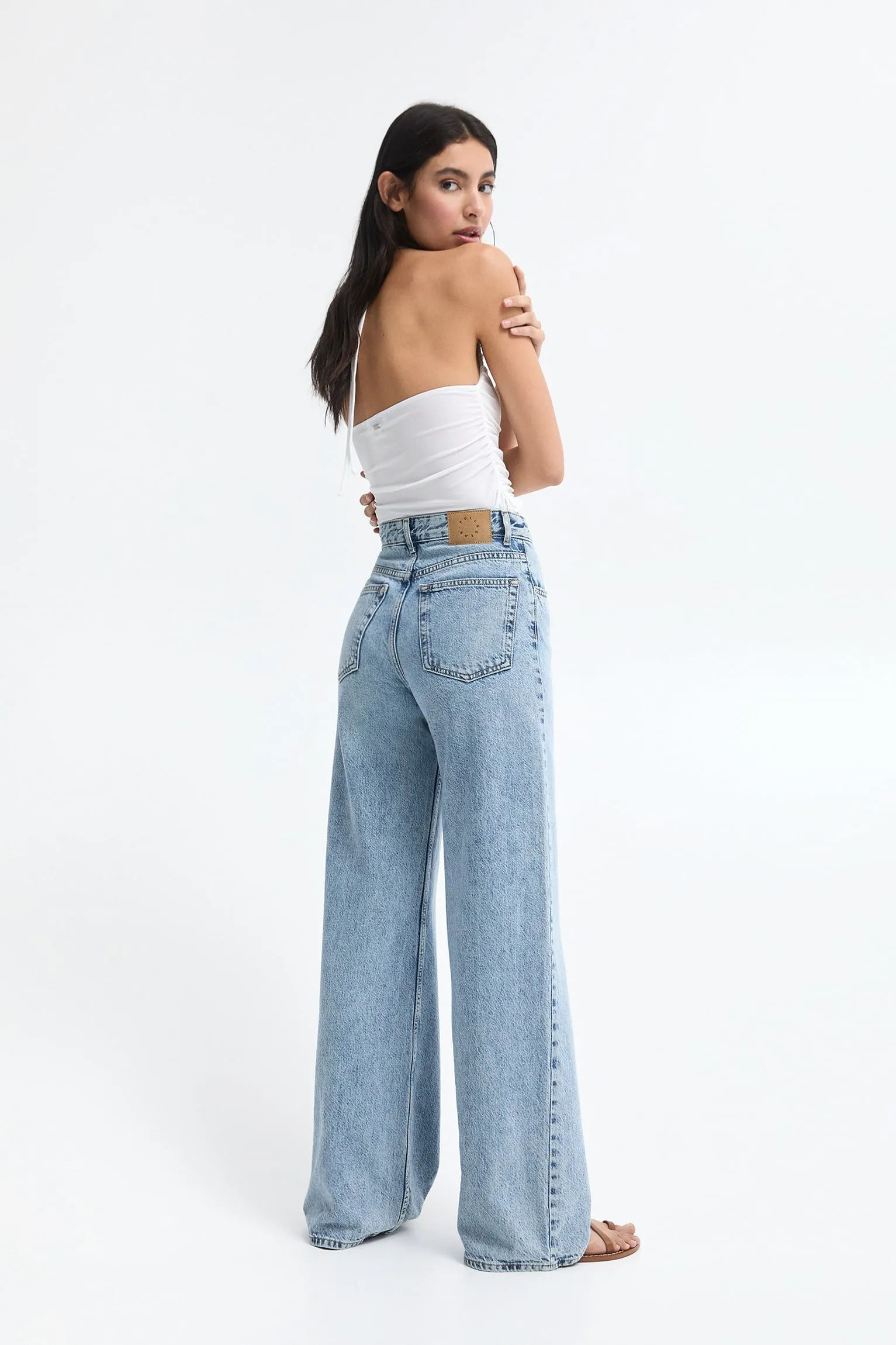 03 Pb Highwaist wide leg jeans Light blue color