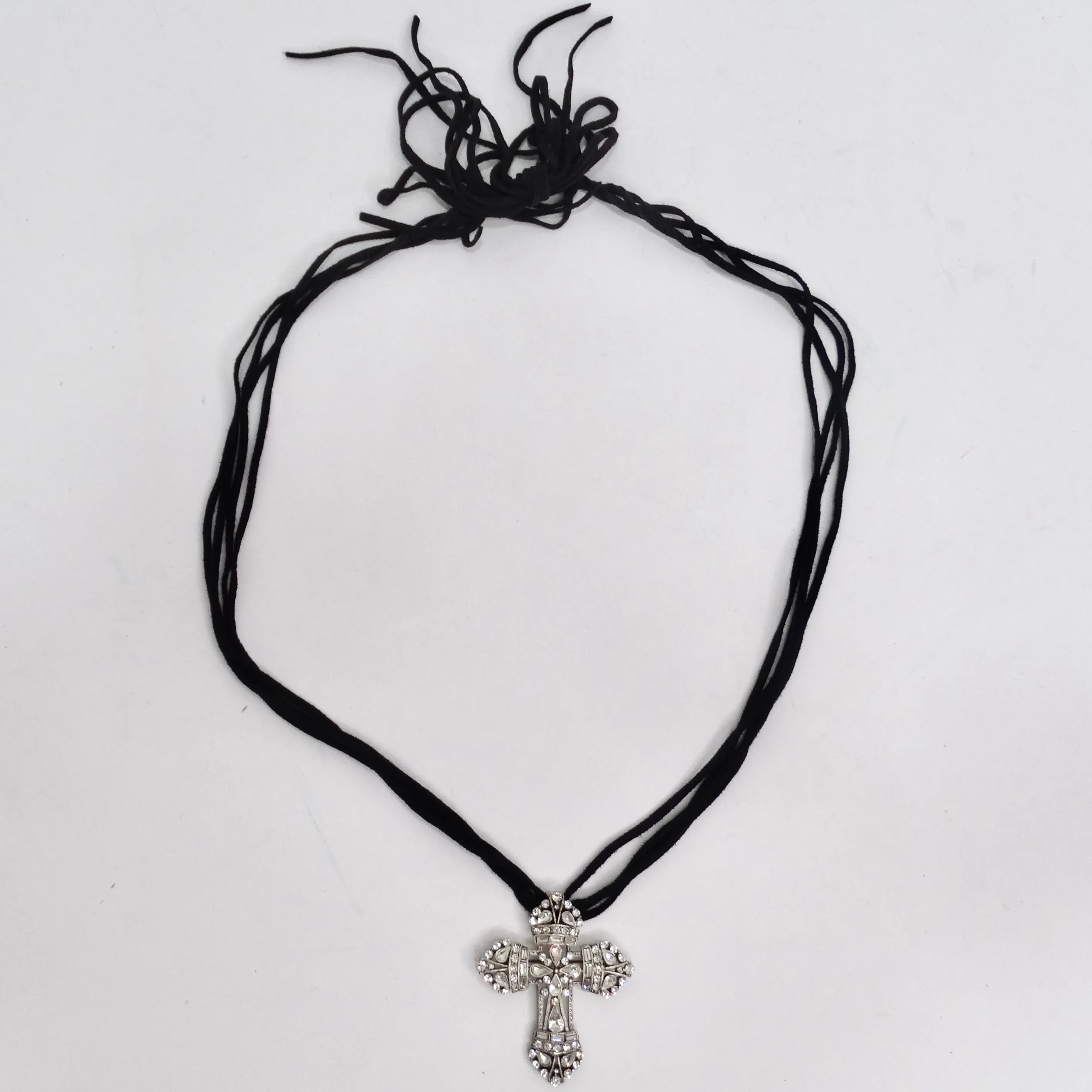 1990s Cross Pendent Adjustable Chord Necklace
