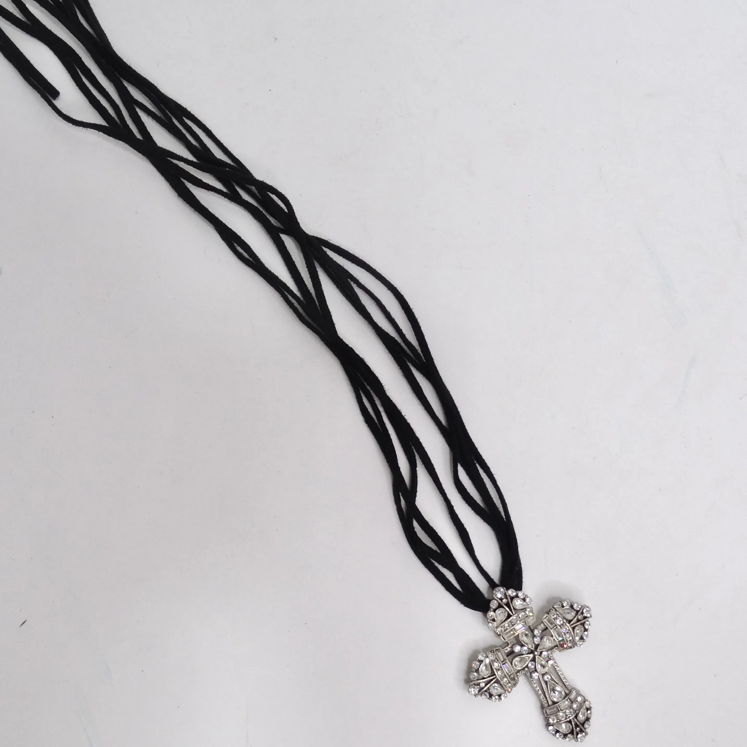 1990s Cross Pendent Adjustable Chord Necklace