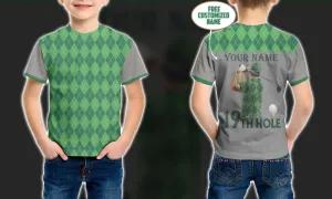 19th Hole Green Argyle Pattern Golf Custom Cosplay Kid Tshirt Apparel QT208363