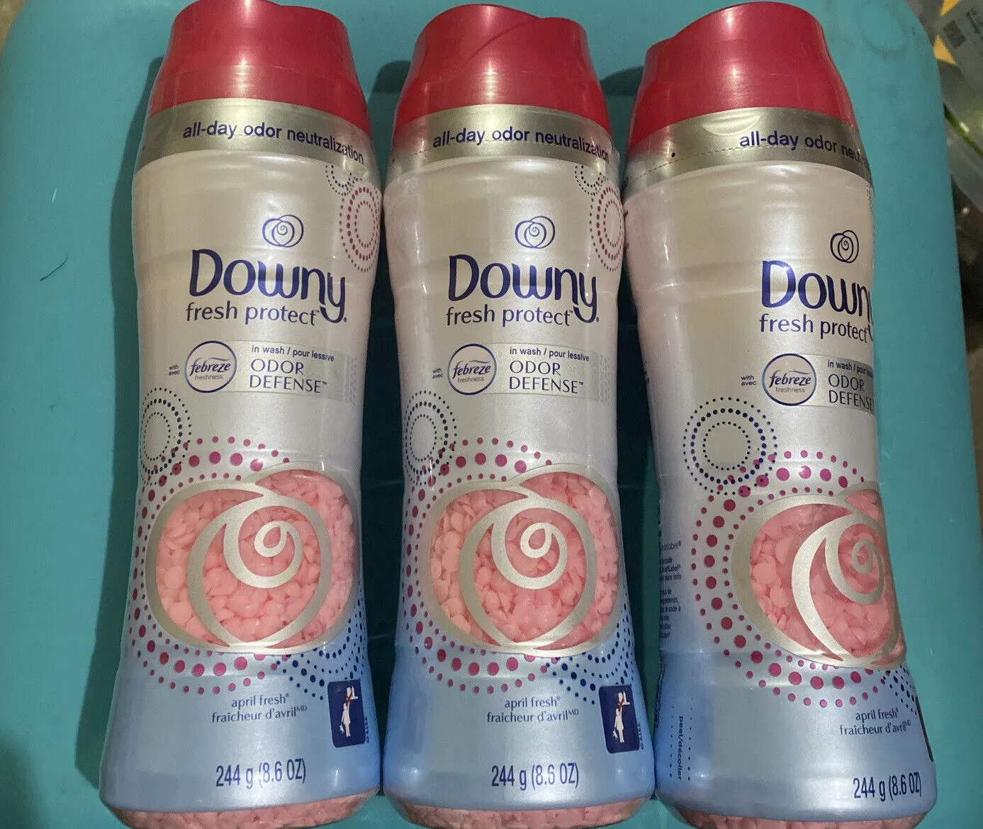 (3) DOWNY Fresh Protect In-Wash Odor Shield w/ Febreze APRIL FRESH Booster 8.6oz