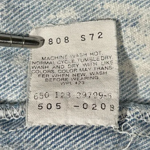 36w‎ 80s USA Vintage Levi’s 505 Acid Wash Cutoffs