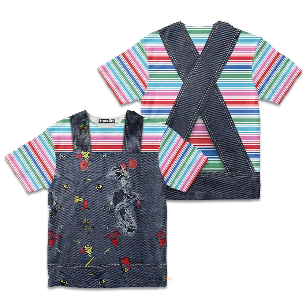 3D Hallowen Chucky 2004 Custom Cosplay Costume Kid Tshirt QT210472Hf