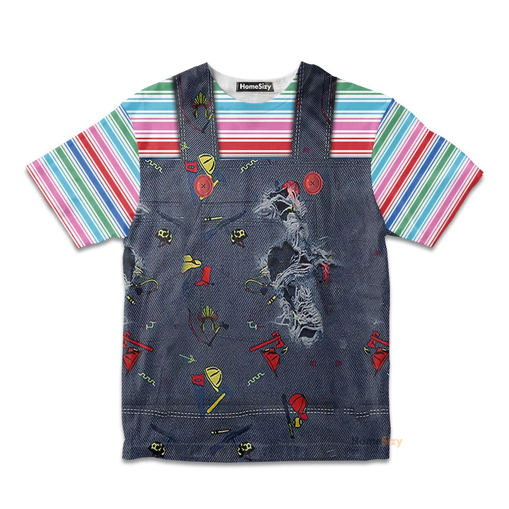 3D Hallowen Chucky 2004 Custom Cosplay Costume Kid Tshirt QT210472Hf