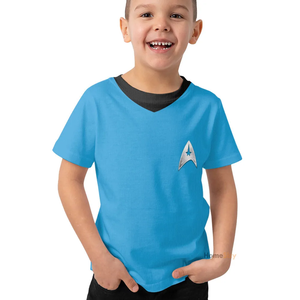 3D Star Trek The Original Series 1966 1969 Blue Custom Kid Tshirt QT210228Hf