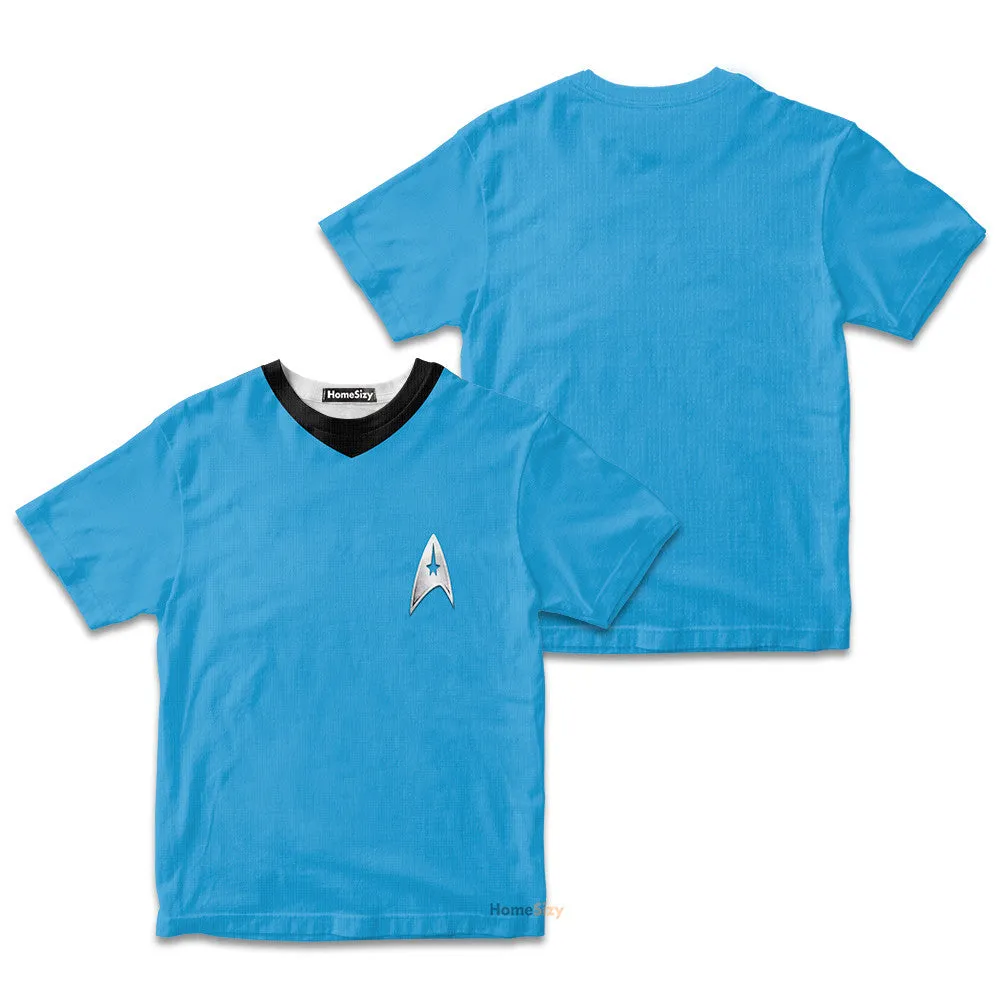3D Star Trek The Original Series 1966 1969 Blue Custom Kid Tshirt QT210228Hf