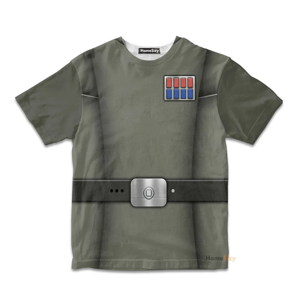 3D SW Navy Imperial Officer Uniform Custom Cosplay Costume Kid Tshirt QT210274Hc