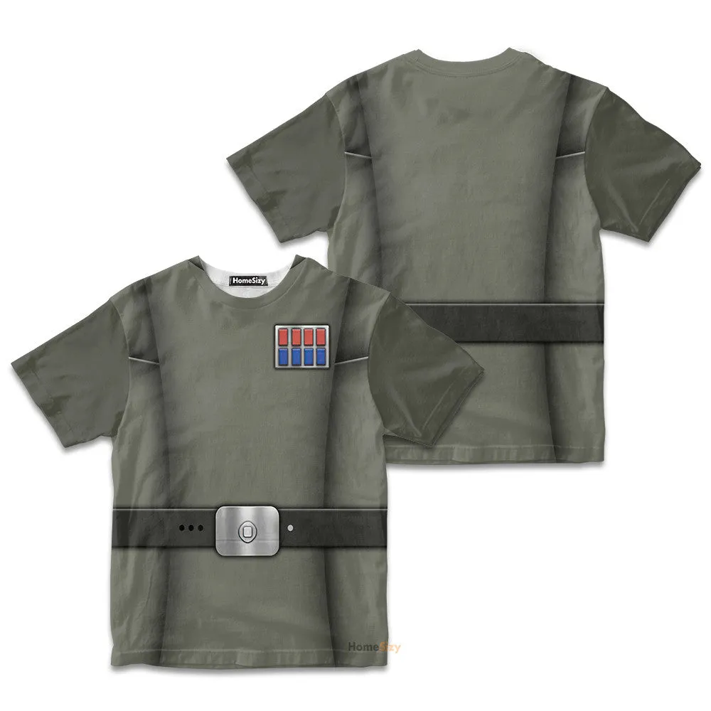 3D SW Navy Imperial Officer Uniform Custom Cosplay Costume Kid Tshirt QT210274Hc