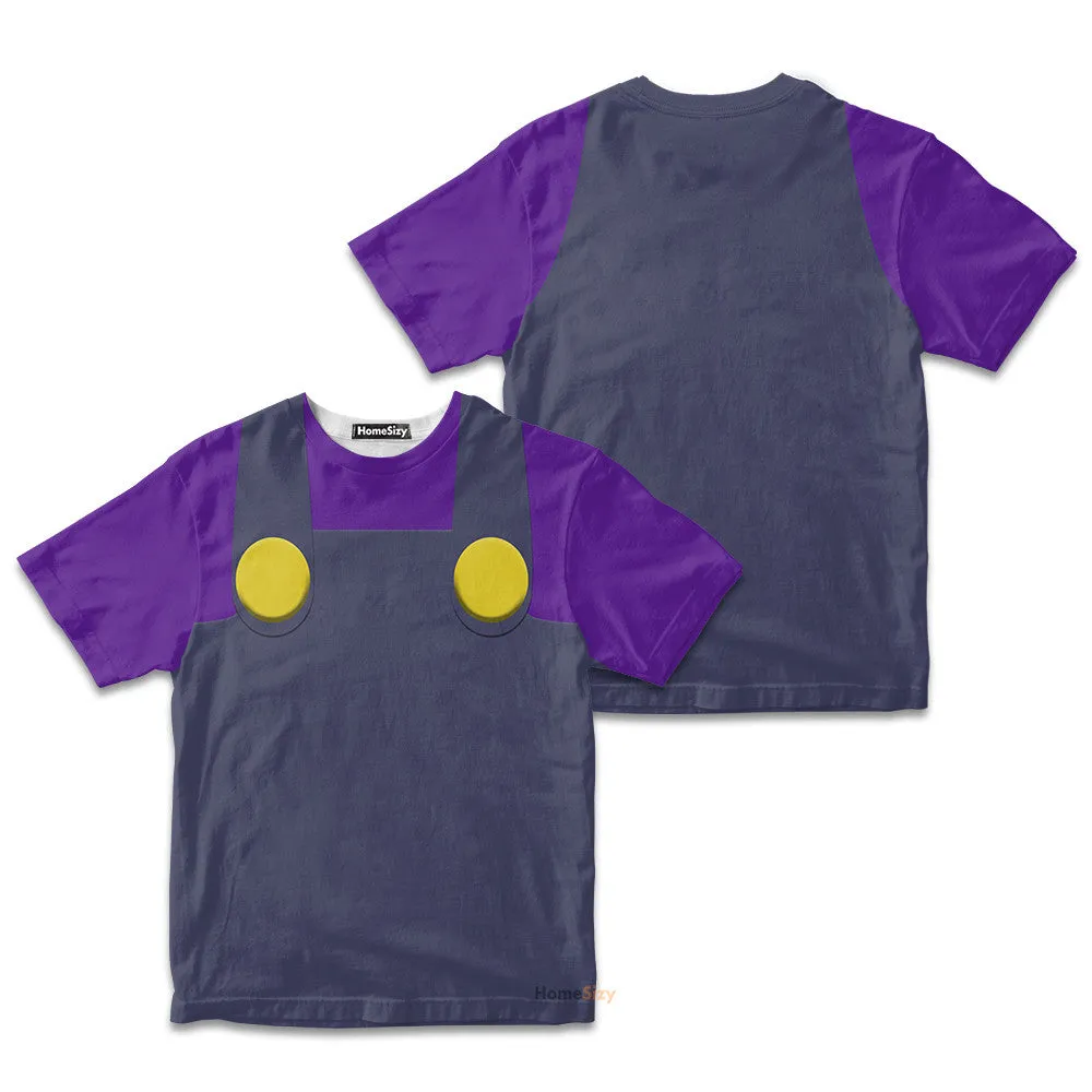 3D Waluigi Custom Cosplay Costume Kid Tshirt QT205287Hf