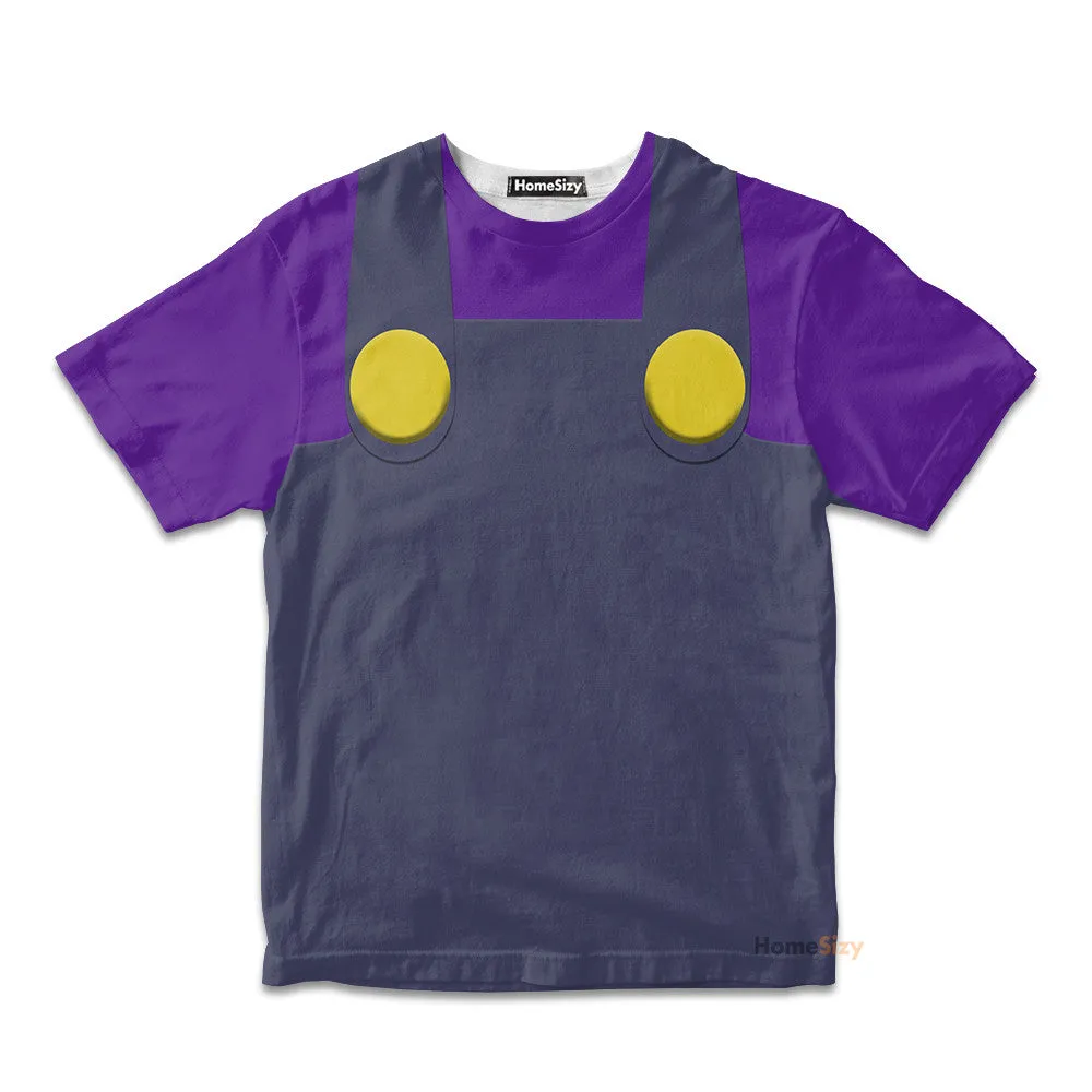 3D Waluigi Custom Cosplay Costume Kid Tshirt QT205287Hf