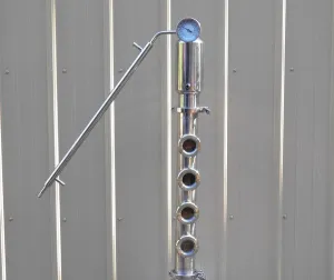 3" Stainless Steel Moonshine Still Reflux Column, 4-Sight Glasses