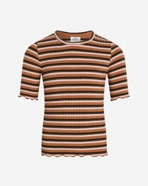 5x5 Stripe Tuviana Tee - Pecan Brown