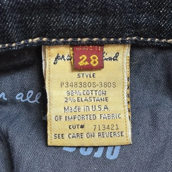 7 For All Mankind Womens Capri Jeans, Mid Rise Dojo, Dark Wash Denim, Size 28
