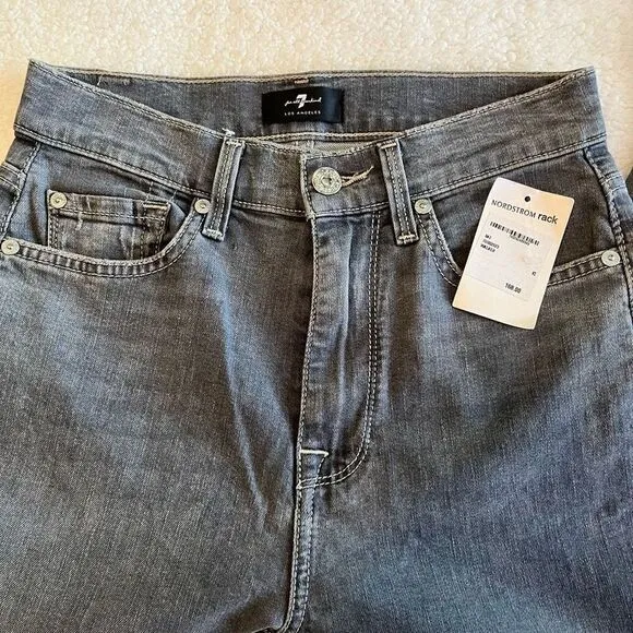7 For All Mankind Women's High Waist Skinny Jeans Gray Walker Size 25 NWT
