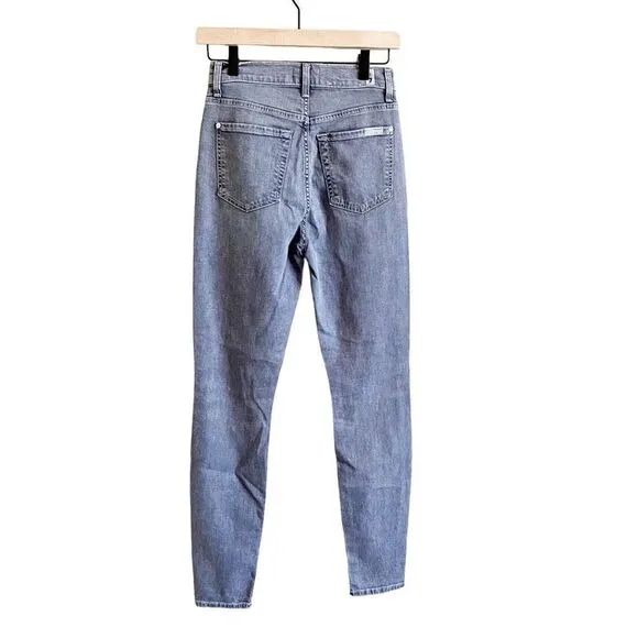 7 For All Mankind Women's High Waist Skinny Jeans Gray Walker Size 25 NWT