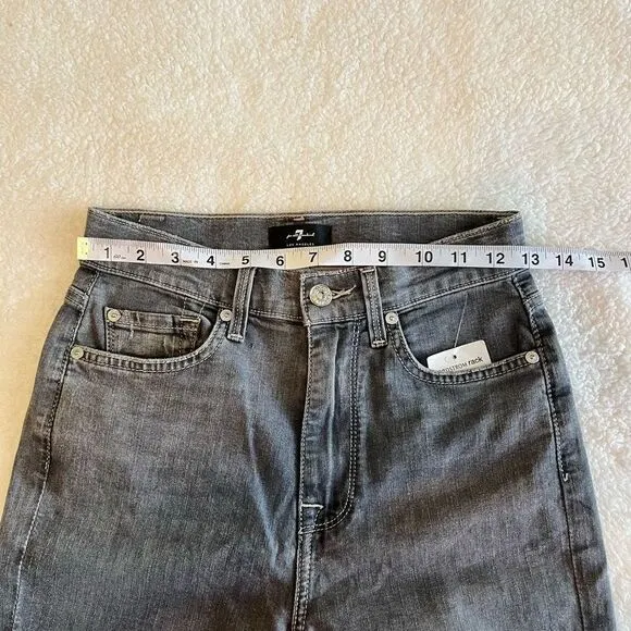 7 For All Mankind Women's High Waist Skinny Jeans Gray Walker Size 25 NWT