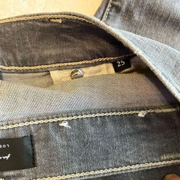 7 For All Mankind Women's High Waist Skinny Jeans Gray Walker Size 25 NWT