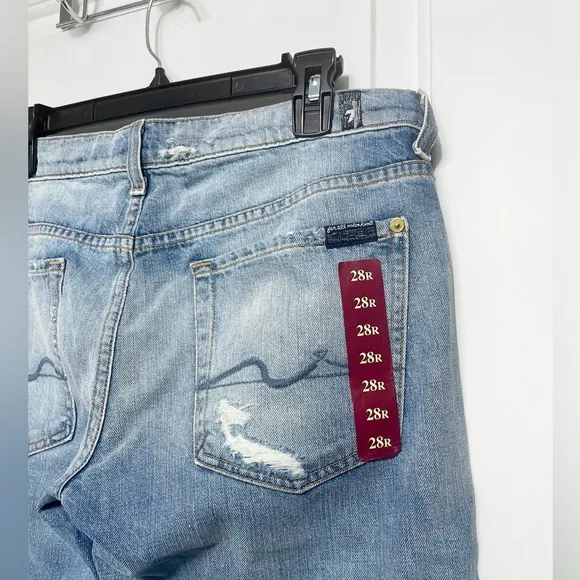 7FAM Josefina Jewel Skinny Boyfriend Jeans 28