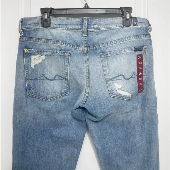 7FAM Josefina Jewel Skinny Boyfriend Jeans 28