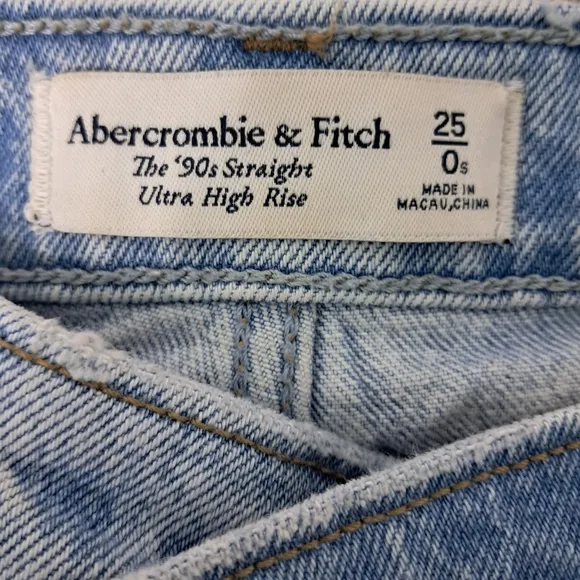 Abercrombie &amp; Fitch Blue Straight Leg Jeans Relaxed Fit Size 25/0s