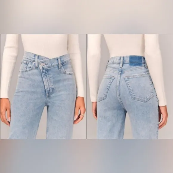 Abercrombie &amp; Fitch Blue Straight Leg Jeans Relaxed Fit Size 25/0s