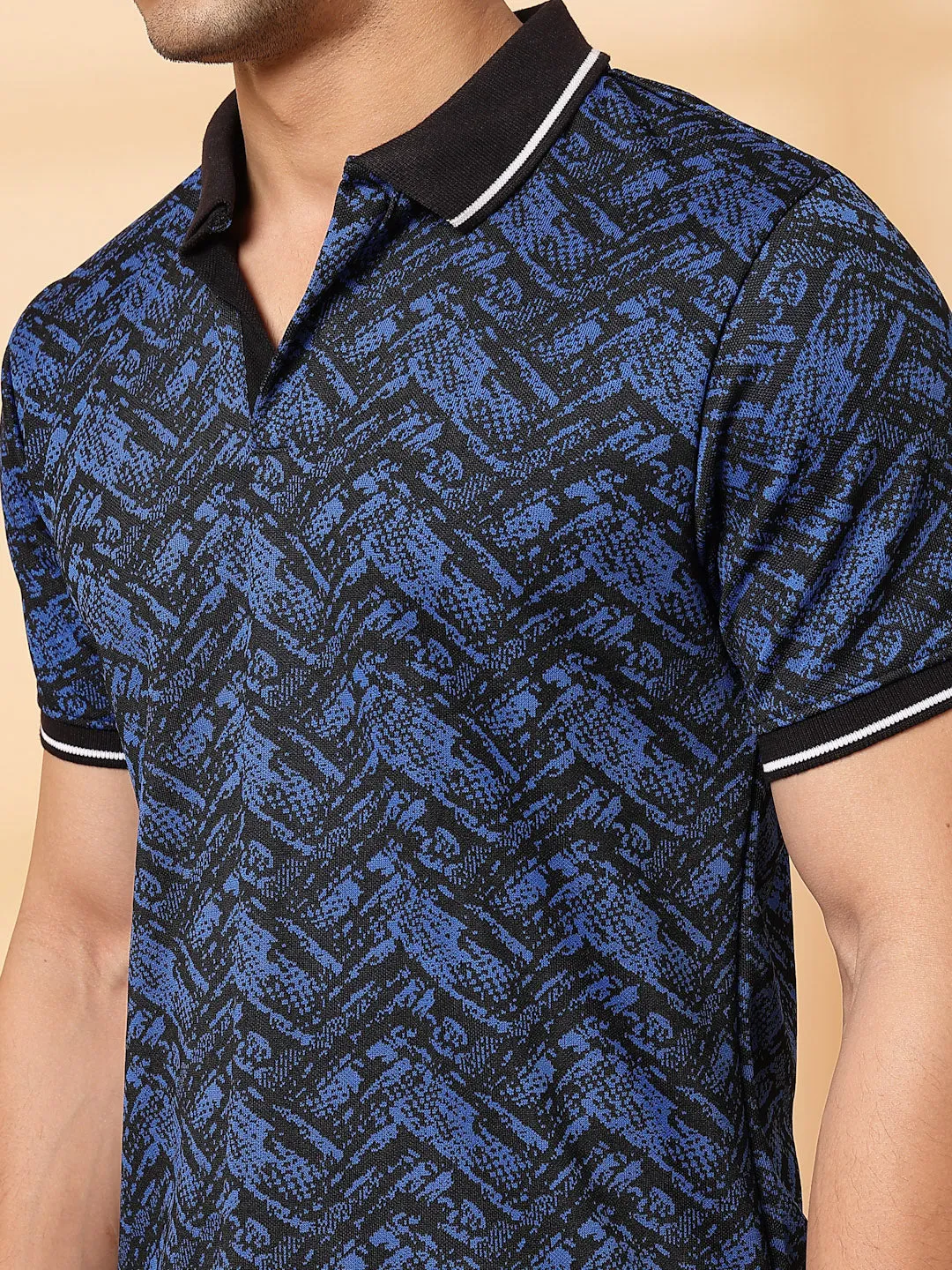 Abstract Jacquard Polo T-Shirt