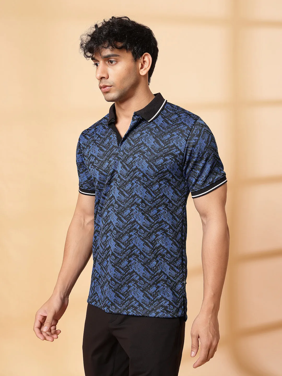 Abstract Jacquard Polo T-Shirt