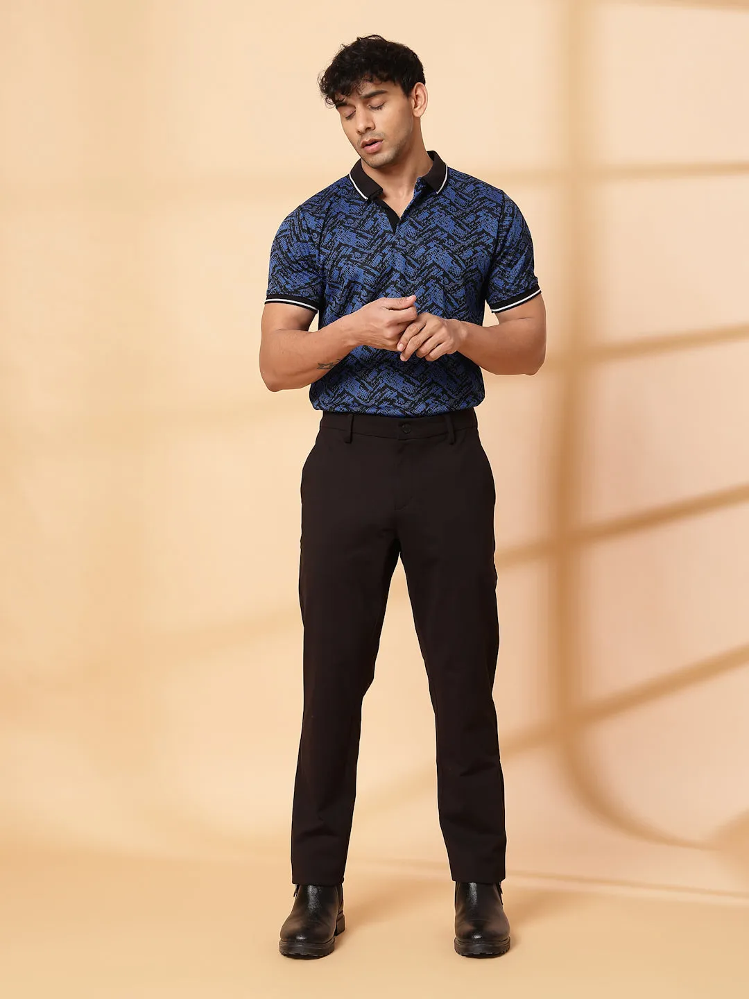 Abstract Jacquard Polo T-Shirt