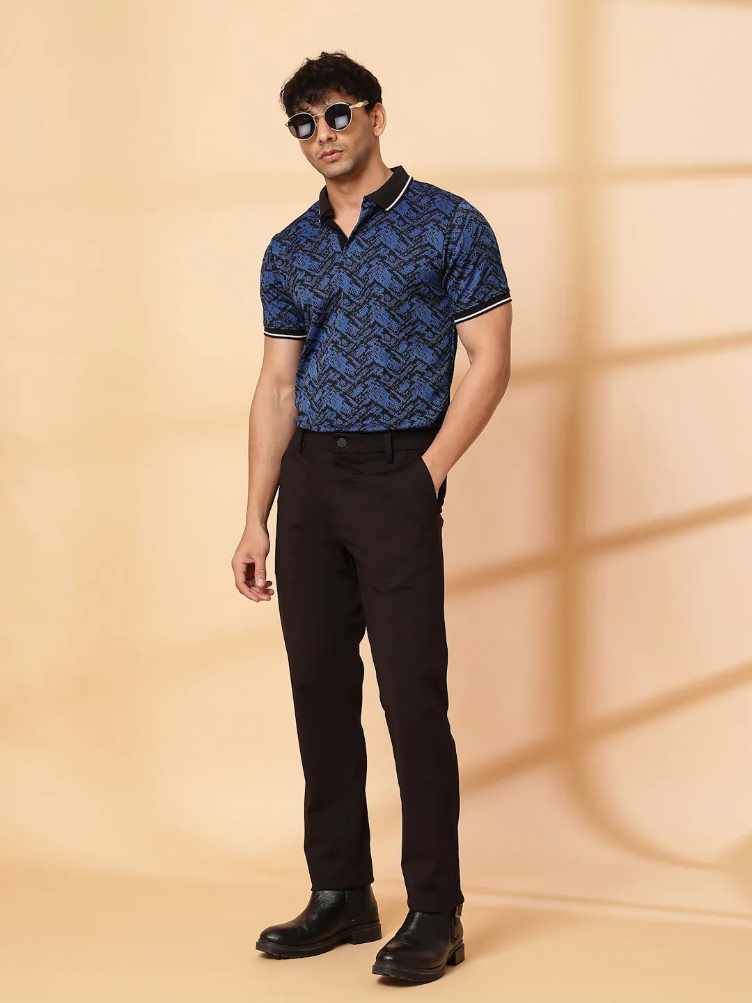 Abstract Jacquard Polo T-Shirt
