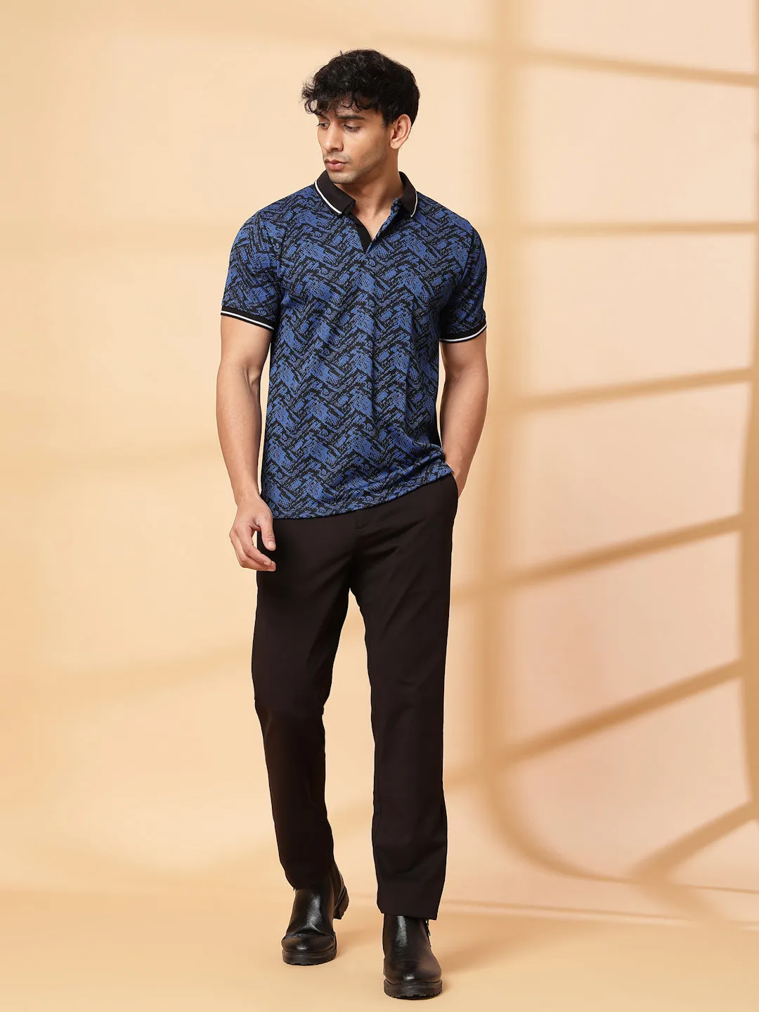 Abstract Jacquard Polo T-Shirt