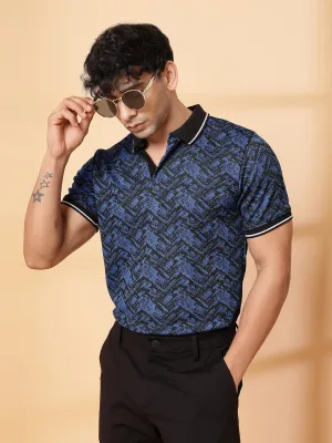 Abstract Jacquard Polo T-Shirt