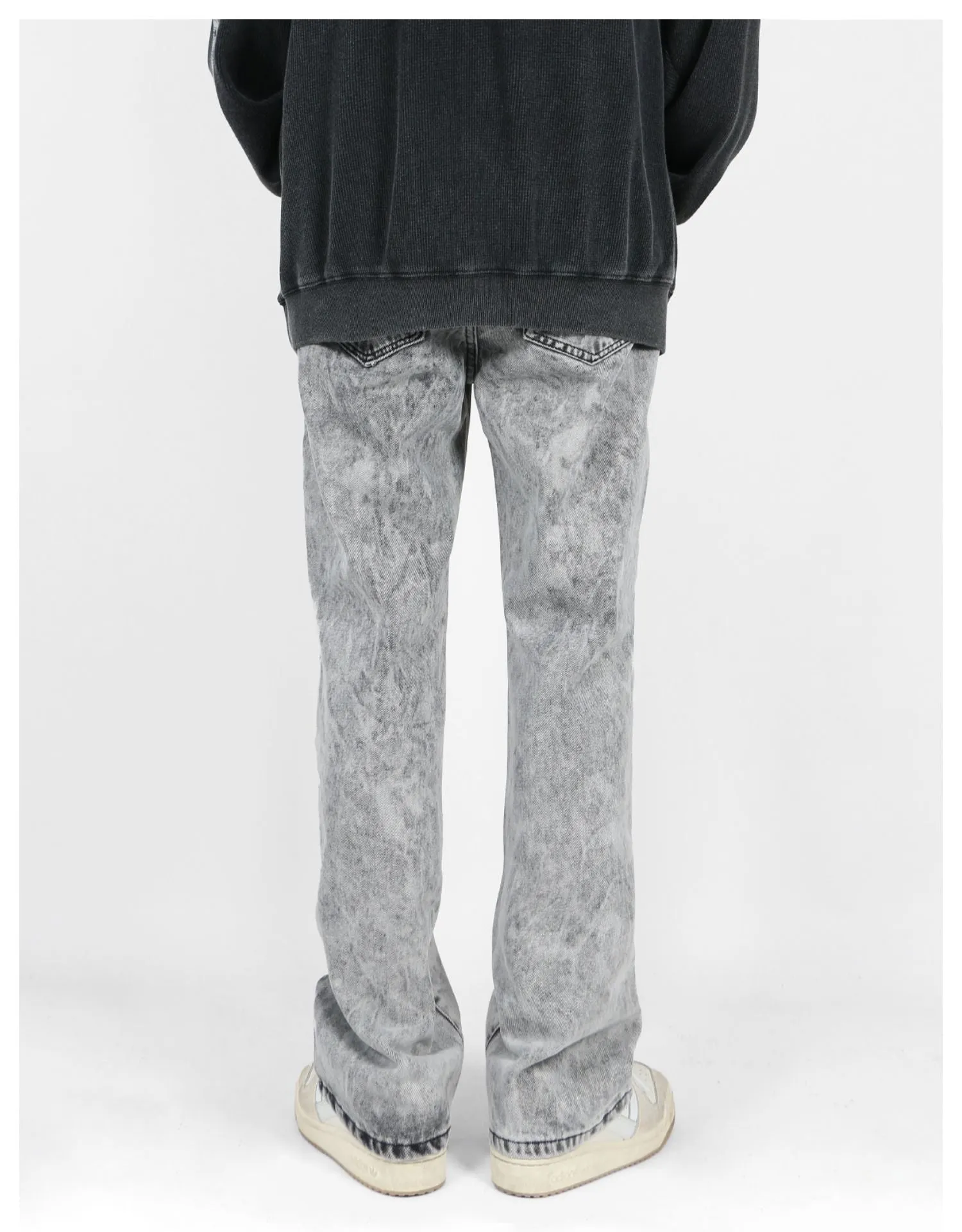 Acid Wash Zipper Jeans