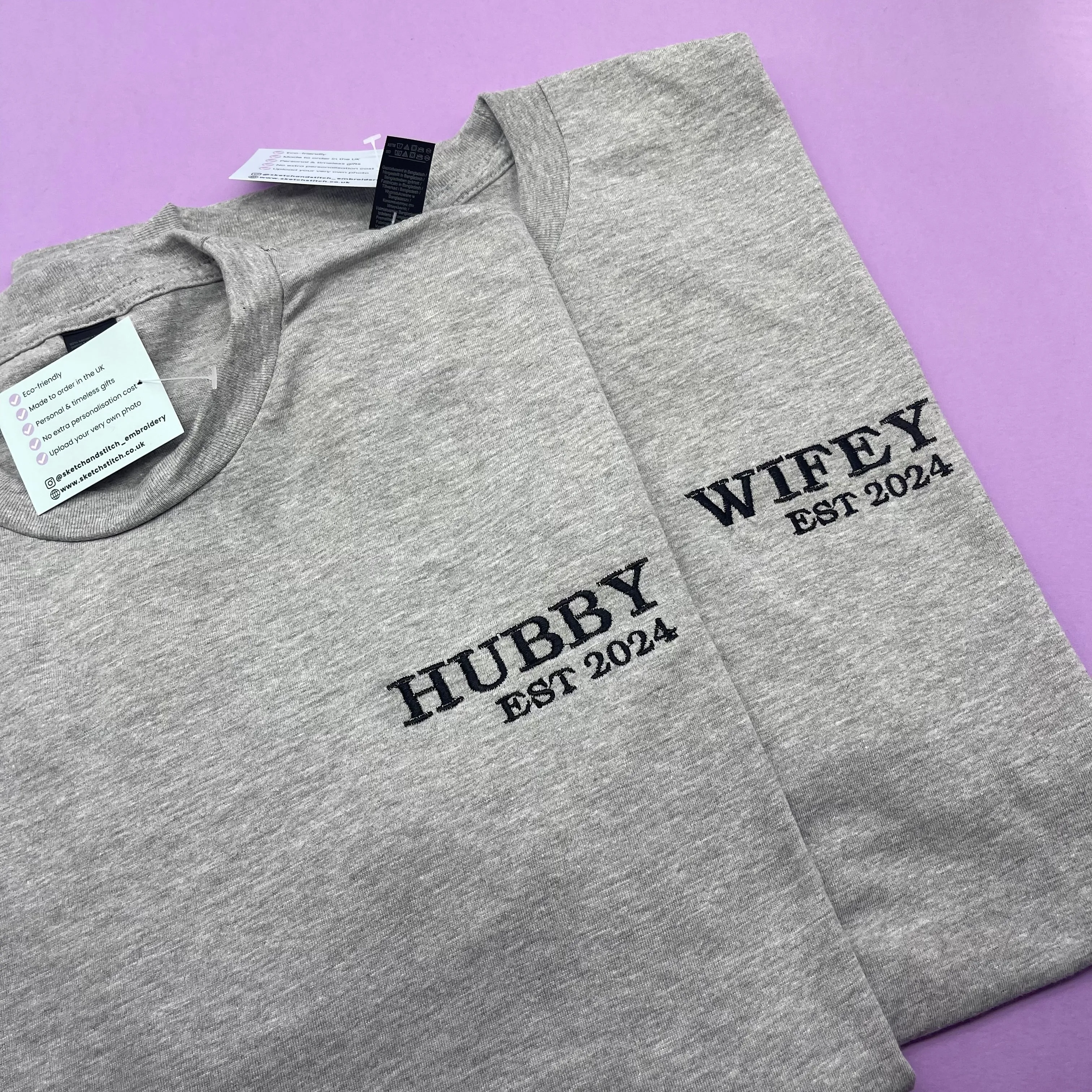 Adult t-shirt personalised hubby date