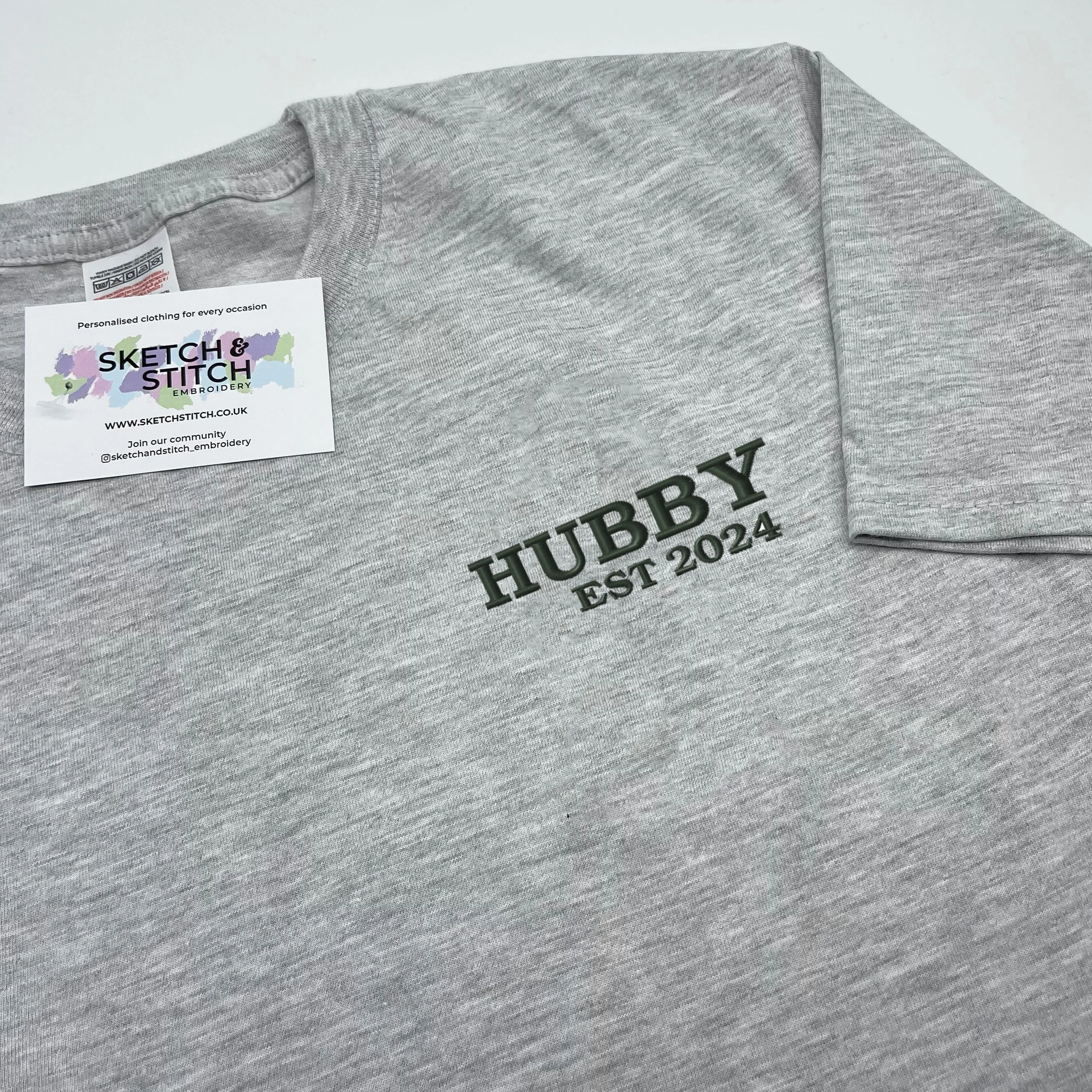 Adult t-shirt personalised hubby date