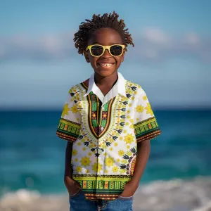Afro Enkutatash Dashiki and Adey Abeba Kid Hawaiian Shirt LT9