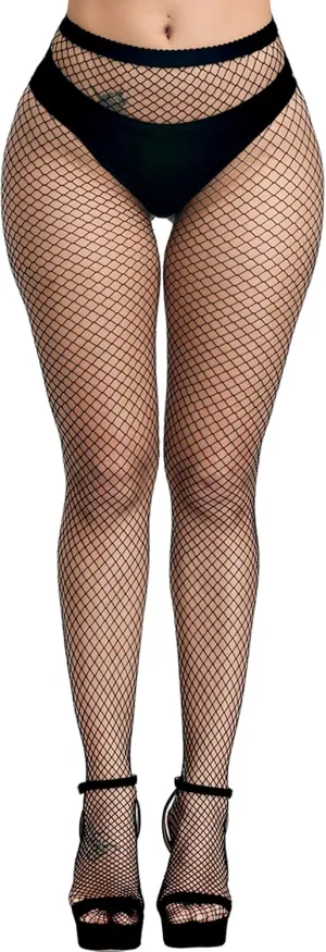 Aftrz Black Fishnet Tights High Waist Mesh Stockings