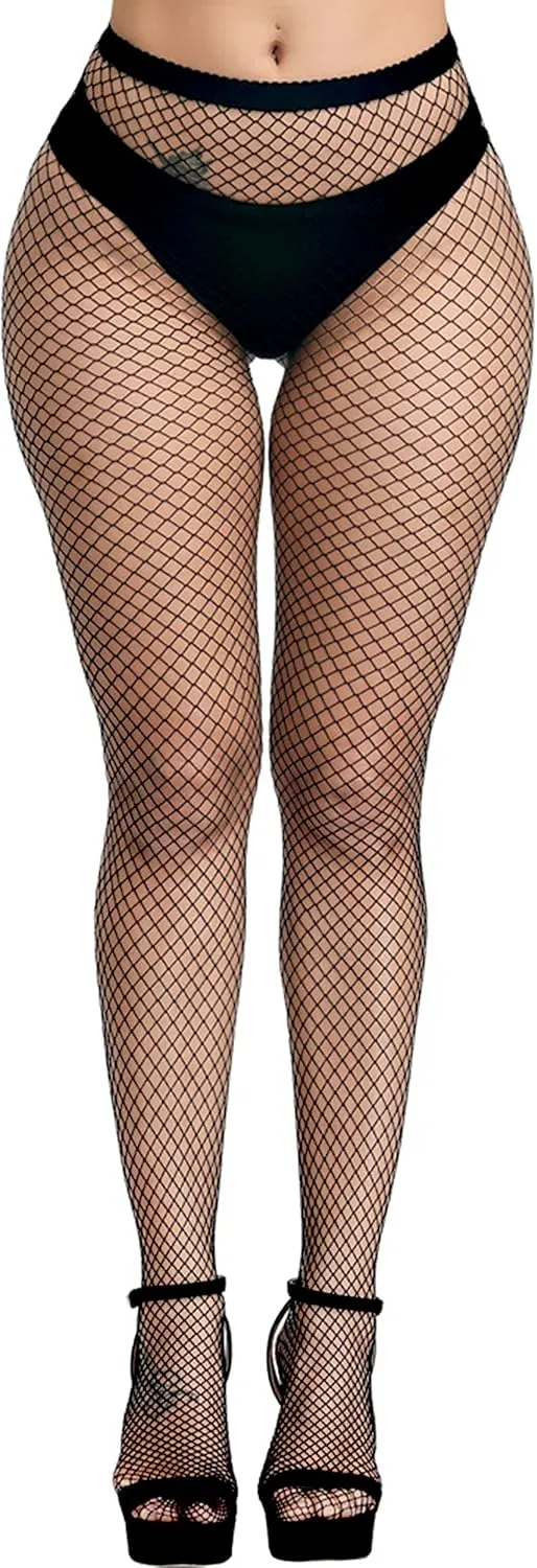 Aftrz Black Fishnet Tights High Waist Mesh Stockings
