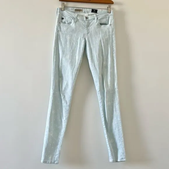 AG Jeans The Absolute Legging Light Blue White Dandelion Size 27