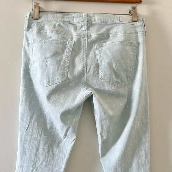 AG Jeans The Absolute Legging Light Blue White Dandelion Size 27