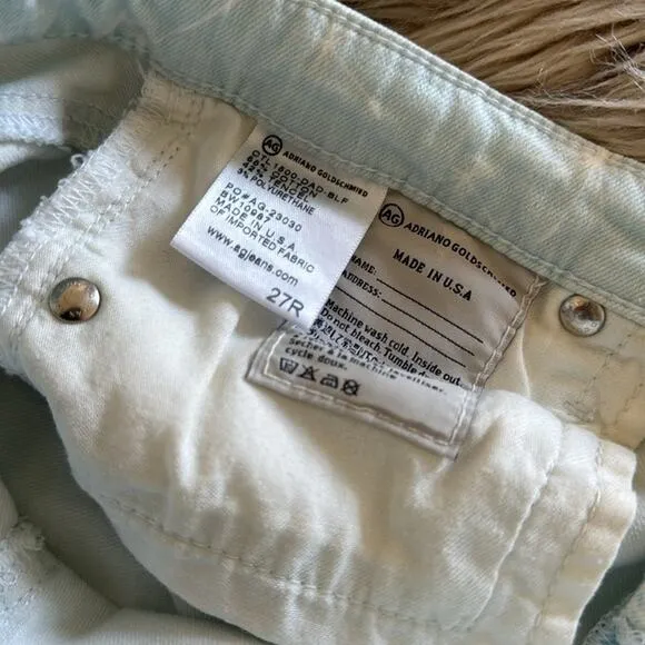 AG Jeans The Absolute Legging Light Blue White Dandelion Size 27