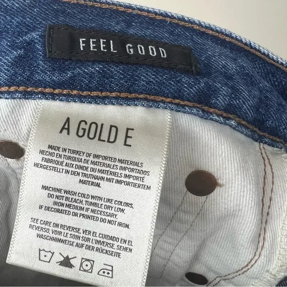 Agolde Feel Good Jamie Distressed OrganicCotton High Rise Button Fly Jeans 26