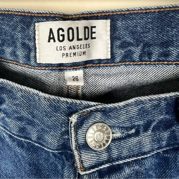 Agolde Feel Good Jamie Distressed OrganicCotton High Rise Button Fly Jeans 26