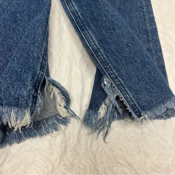 Agolde Feel Good Jamie Distressed OrganicCotton High Rise Button Fly Jeans 26