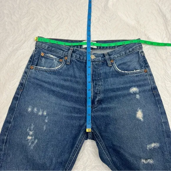 Agolde Feel Good Jamie Distressed OrganicCotton High Rise Button Fly Jeans 26
