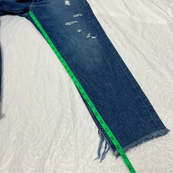 Agolde Feel Good Jamie Distressed OrganicCotton High Rise Button Fly Jeans 26