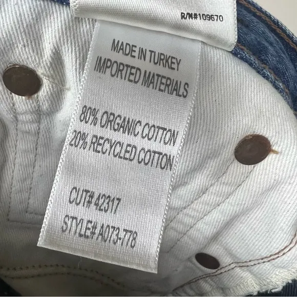 Agolde Feel Good Jamie Distressed OrganicCotton High Rise Button Fly Jeans 26