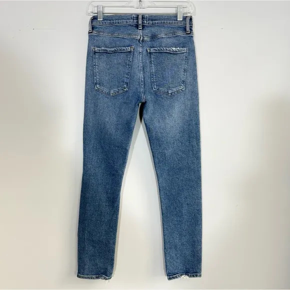 AGOLDE Toni Mid Rise Straight Jeans ShorelineDistressed Knee Size 26 A183E-1256